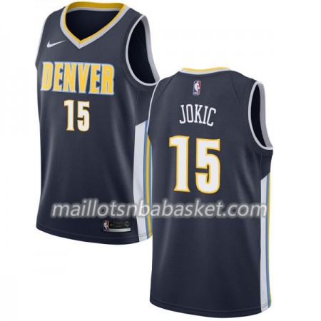 Maillot Homme Denver Nuggets Nikola Jokic 15 Nike 2017-18 Navy Swingman